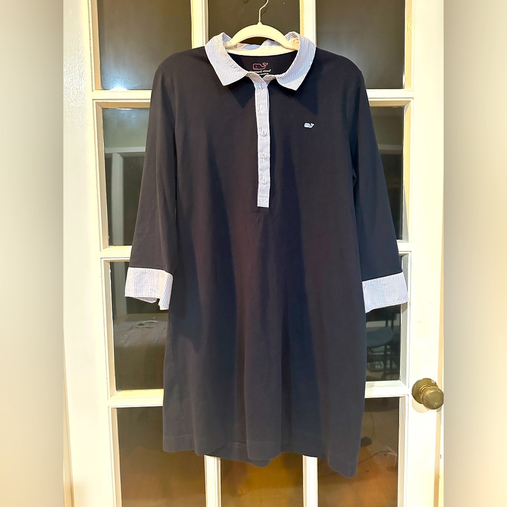 Vineyard Vines short tunic dress; woven detail and cotton body